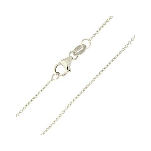 14K White Gold Cable Link Chain 0.8mm (WC013)