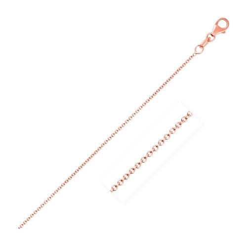 14K Pink Gold Cable Link Chain 1.1mm (RC002)