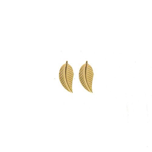 Plain 10K Gold Leaf Studs (GE-10-1157)