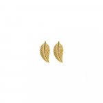 Plain 10K Gold Leaf Studs (GE-10-1157)