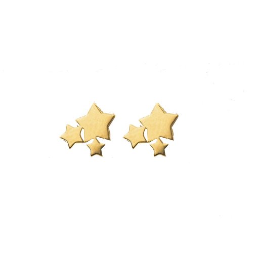 Plain 10K Gold Multiple Star Studs (GE-10-1159)