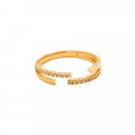 Diamond 10K Gold Double Layered Ring (GR-10-1086)