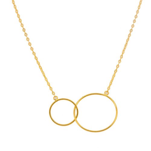 Plain 10K Gold Interlocked Circle Necklace (GC-10-1173)