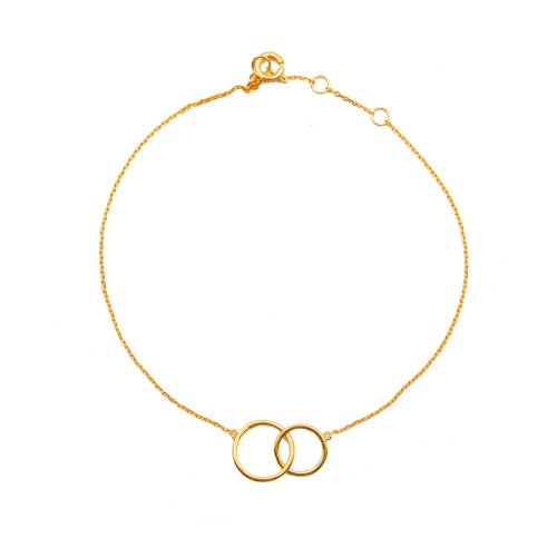 Plain 10K Gold Interlocked Circle Bracelet (GB-10-1093)