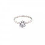 Sterling Silver CZ  Traditional 6 Prong Ring (R-1515)