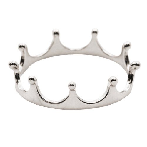Sterling Silver Plain Crown Ring (R-1540)