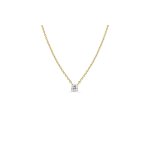 Diamond 14K Gold Single Stone Necklace (GC-14-1002)