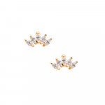 Sterling Silver Marquise Halves Studs (ST-1444)