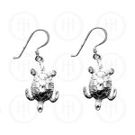 Silver Plain Dangle D/C Turtle Earrings (ED11084)