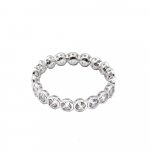 Silver Rhodium Plated Bubble Eternity CZ Band Ring (R-1233)