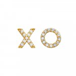 Sterling Silver XO Studs with CZ (ST-1203)