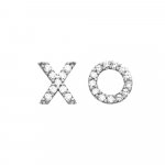 Sterling Silver XO Studs with CZ (ST-1203)