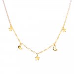 Plain 10k Gold Star and Moon Necklace (GC-10-1152)