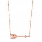 Sterling Silver Small Arrow CZ Necklace (N-1200)