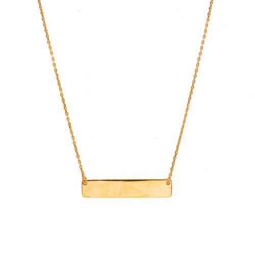 Plain 10K Gold Bar Necklace (GC-10-1153)