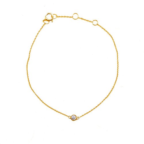 Diamond 14K Gold Bezel Bracelet .06CTW (GB-14-1001)