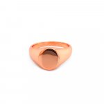 Sterling Silver Rose Gold Plated Plain 11mm Signet Ring (R-1548-R)