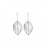 Silver Plain Dangle Feather Earrings (ER-1066) 