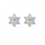 Sterling Silver Flower Shaped Stone Studs (ST-1425)