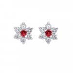 Sterling Silver Flower Shaped Stone Studs (ST-1425)