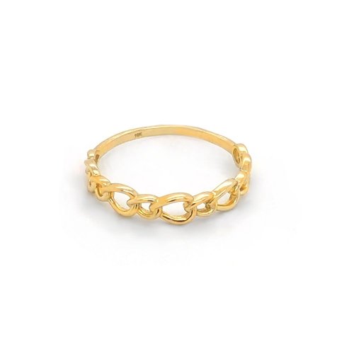 Plain 10K Gold Minimalist Chain Link Ring (GR-10-1091)