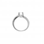 Sterling Silver CZ Classic Bypass Engagement Ring (R-1386)