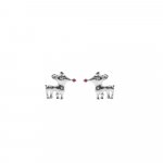 Sterling Silver CZ Rudolph the Red Nosed Reindeer Studs (ST-1278)