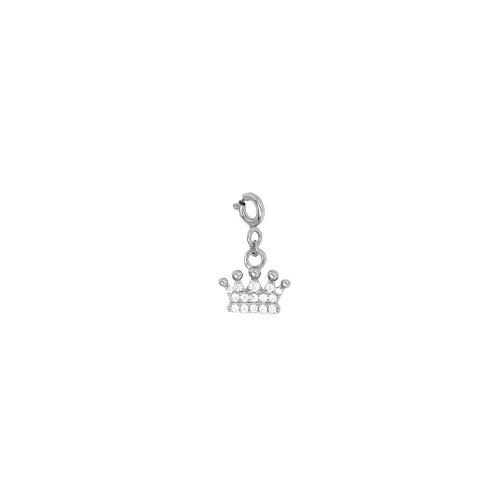 Sterling Silver CZ Crown Clip-On Pendant (P-1439)