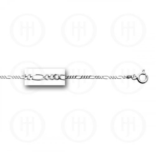 Silver Plain Anklet  Figaro 1.9mm (ANK-1005)