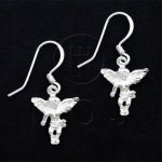 Silver Plain Dangle Earrings Angel (ED4360)
