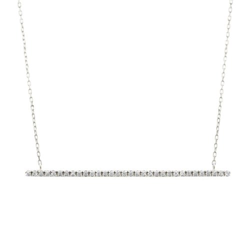 Diamond 10K Gold Long Bar Necklace .18CTW (GC-10-1169)