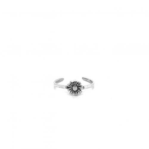 Sterling Silver Single Blooming Daisy Toe Ring (TR-1038)
