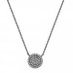 Sterling Silver CZ Round Necklace (N-1058)