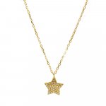 Sterling Silver CZ Star Necklace (N-1345)