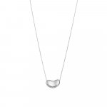 Sterling Silver Plain Tiffany Bean Necklace (N-1356)