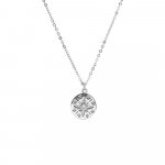 Sterling Silver Star Necklace with CZ Center (N-1370)