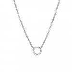 SterliNG silver baguette CZ circle necklace (N-1316)