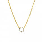 SterliNG silver baguette CZ circle necklace (N-1316)