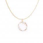 Sterling Silver Multi-Shaped CZ Circle of Life Necklace (N-1418)