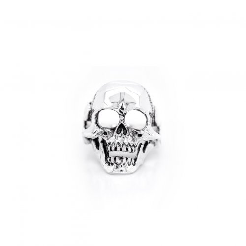 Sterling Silver Large Hallow Skull Ring (R-1566)