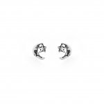 Sterling Silver Plain Man in the Moon Studs (ST-1458)