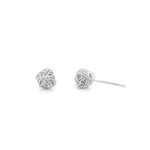 Sterling Silver Basket Woven Love Knot Wire Studs (ST-1471)