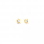 Sterling Silver Textured CZ Traditional Sun Studs (ST-1490)