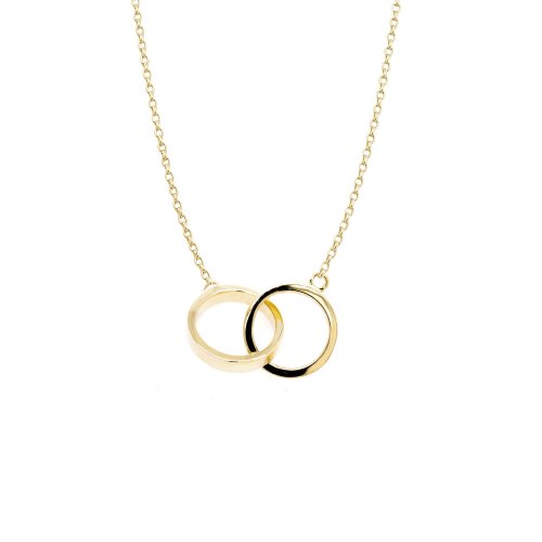 10K Gold Small Interlocking Ring Necklace (GC-10-1176)