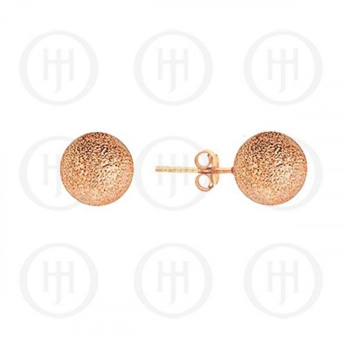 Sterling Silver Ball 8mm Stud Earrings Sandblasted Silver Colour (ST-1001)