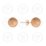 Sterling Silver Ball 8mm Stud Earrings Sandblasted Silver Colour (ST-1001)