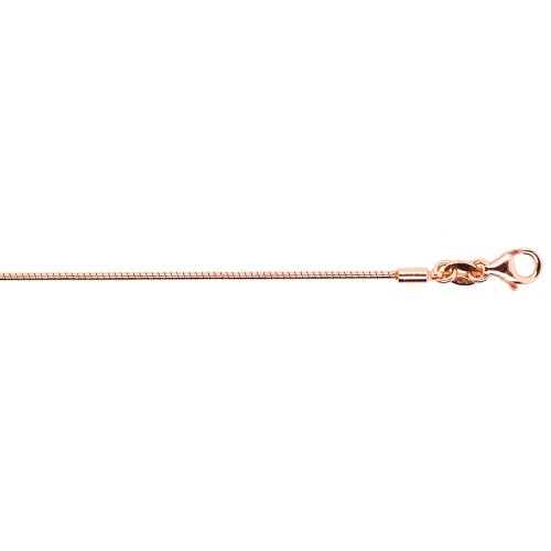 Sterling Silver Rose Gold Plated Fancy Chain Omega Round  (OMEGAR1-R) 1mm