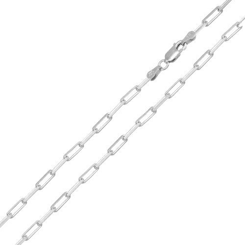 Gold Plated Sterling Silver Paperclip Link Chain 3mm (PPC-80)