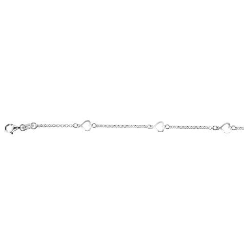 Sterling Silver Open Heart Anklet (ANK-1077)