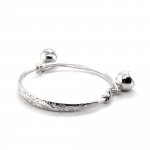 Silver Plain Baby Bangles with Bells (Adjustable) (BB-108)